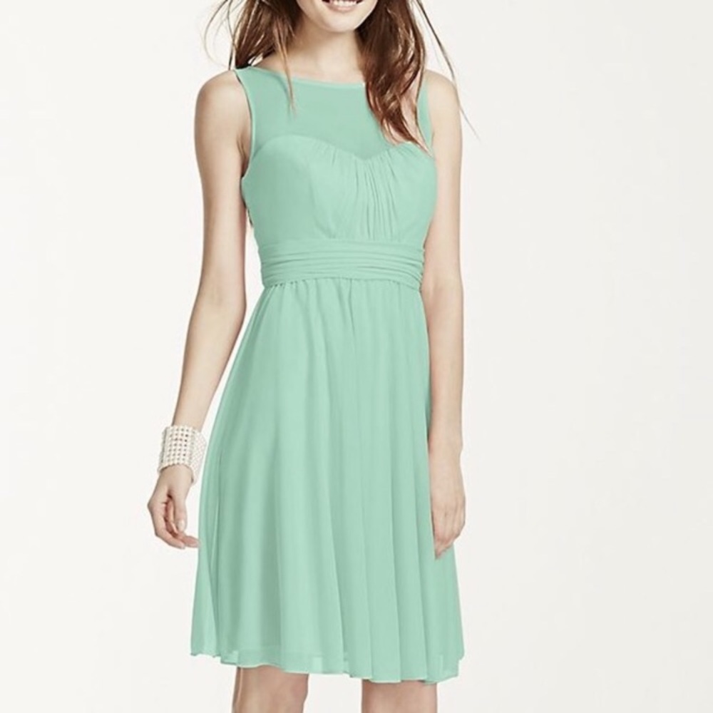 David’s Bridal Mint Green Bridesmaid Dress